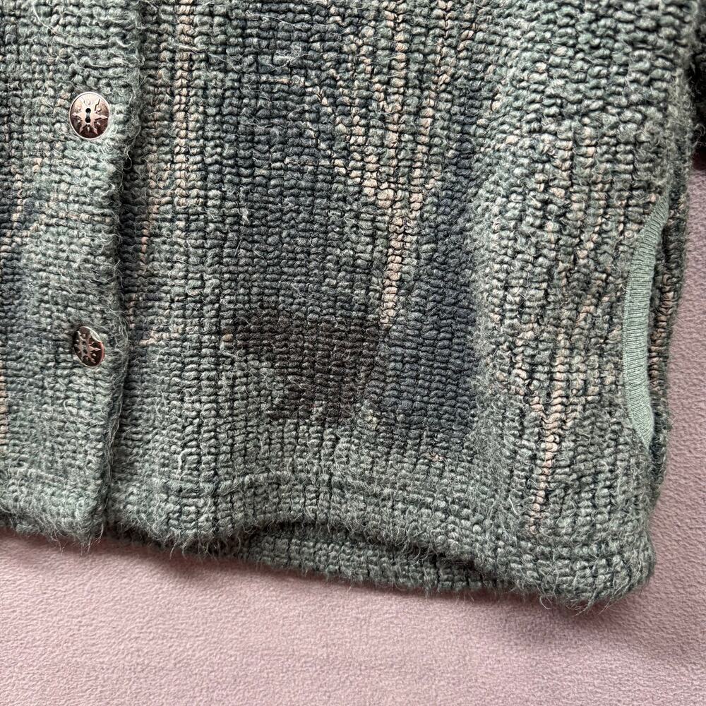 Vtg Artisans Cabincore Cottagecore Button‎ Front Cardigan Sweater Womens M Green - Picture 8 of 14